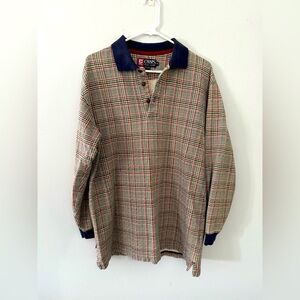VTG Ralph Lauren Chaps Plaid Flannel Button Down Long Sleeve Shirt Red Blue M
